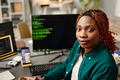 Portrait of Black Woman as Software Developer - PhotoDune Item for Sale