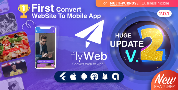 FlyWeb for Web to App Convertor Flutter + Admin Panel