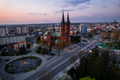 Holy Family Cathedral Church in Tarnow, Poland. Skyline of City Illuminated at Dusk.  - PhotoDune Item for Sale