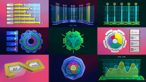 3Dz Charts | Infographics: Bars, Line/Area, Pie, Spider/Radar, Venn Diagrams