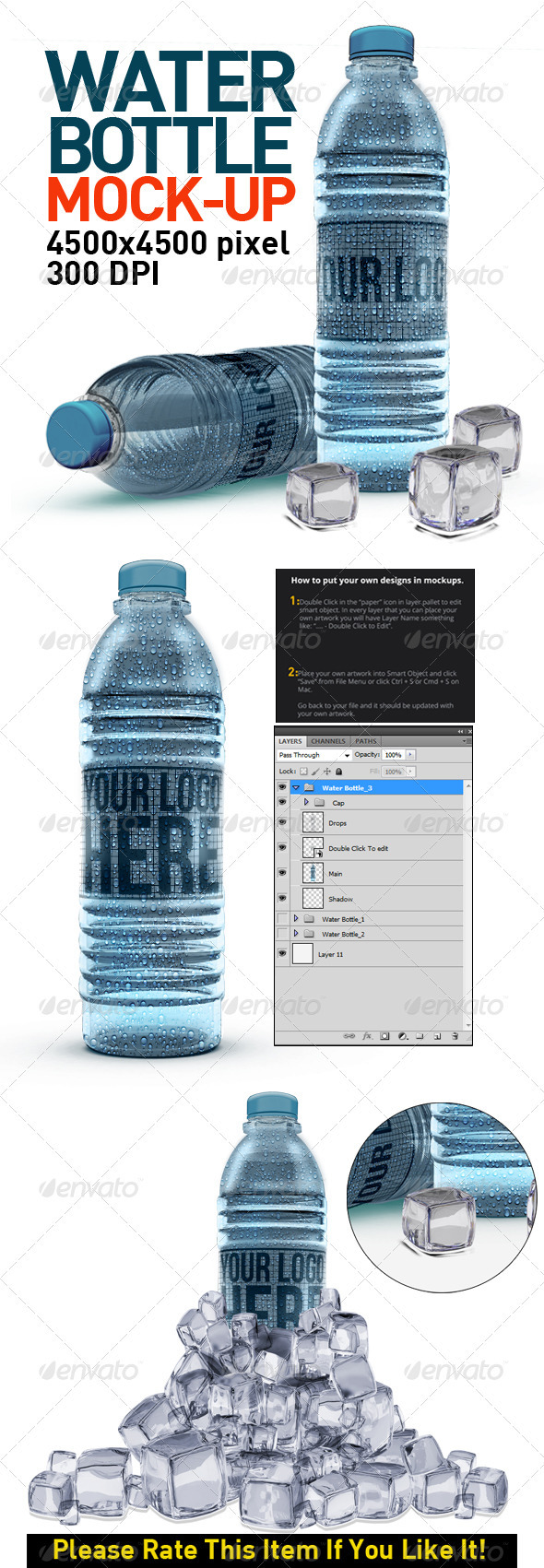 Water Bottles Mock Up