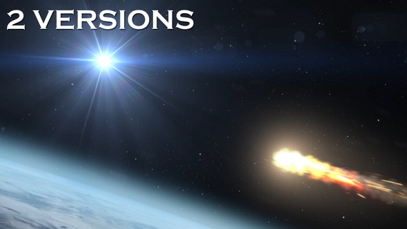 Asteroid Meteor Burning in Earth Atmosphere- 2 Pack
