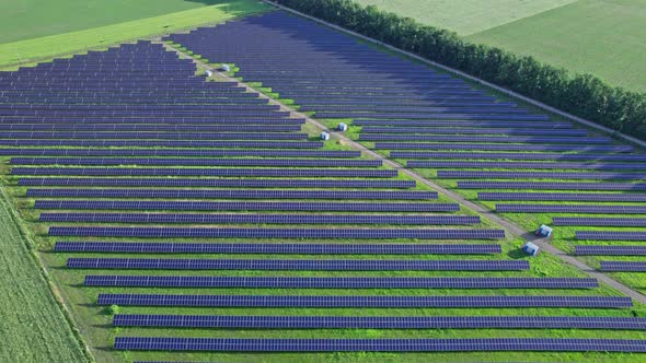 Rows of Photovoltaic Solar Cells