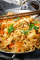 Fried noodles with chicken and vegetables. - PhotoDune Item for Sale