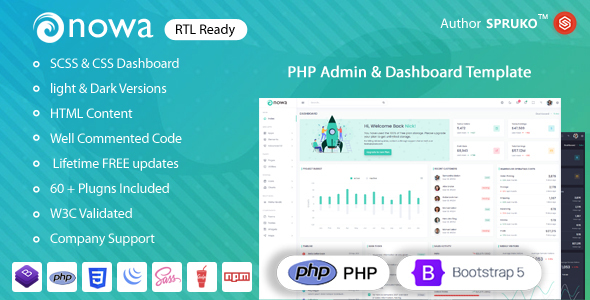 Nowa – PHP Admin & Dashboard Template