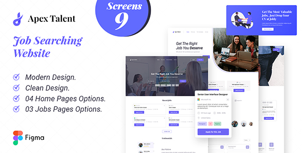 Apex Talent | Job Portal Figma Template