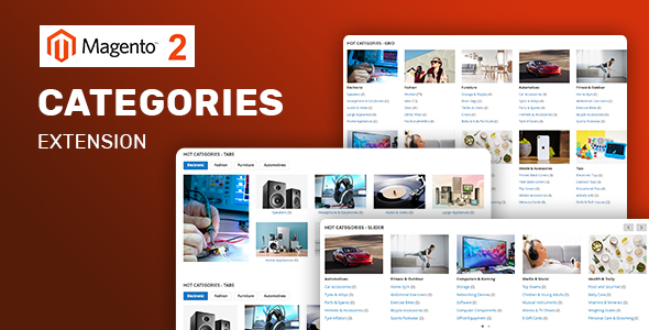 Magento 2 Categories Extension - Grid/Slider/Tabs Listing