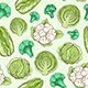 Seamless Pattern with Green Cabbage. - GraphicRiver Item for Sale