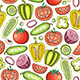 Seamless Pattern with Tomato, Pepper and Cucumber. - GraphicRiver Item for Sale