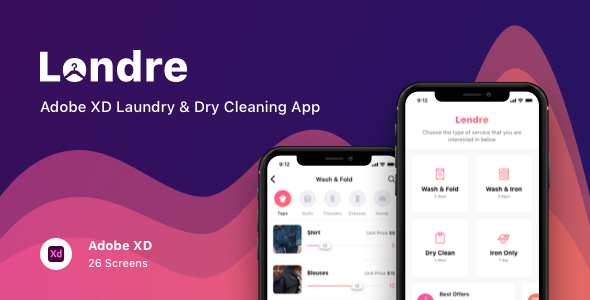 Londre - Adobe XD Laundry & Dry Cleaning App