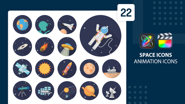 Space Animation Icons | Final Cut Pro & Apple Motion alt