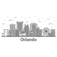 Outline Orlando Florida City Skyline with Modern and Historic Buildings Isolated on White. - GraphicRiver Item for Sale