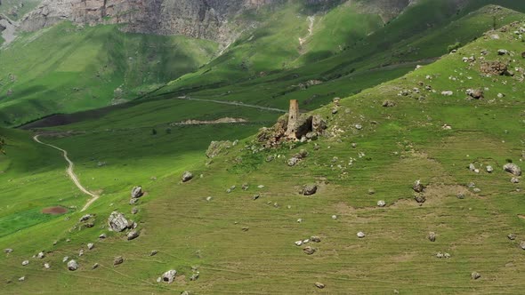 Medieval Tower in Mountains