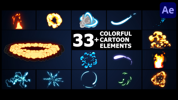 Colorful Cartoon Elements | After Effects