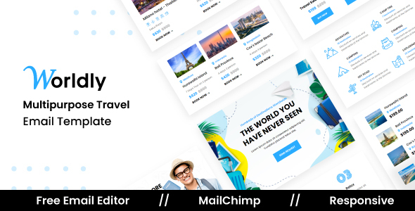 Worldly - Responsive Email for Travel Free Email Editor