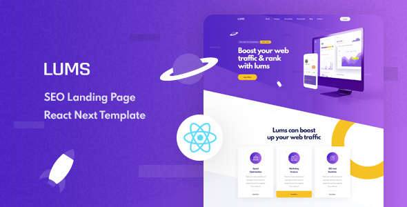 Lums - SEO Landing React NextJS Template