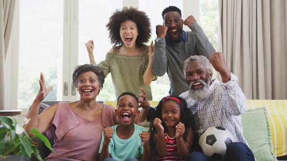 Happy family spending time together at home