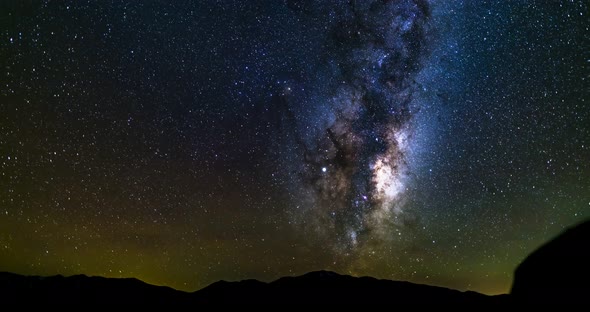 Timelapse in motion of the milky way over Tekapo Lake, New Zealand, 4K H.264