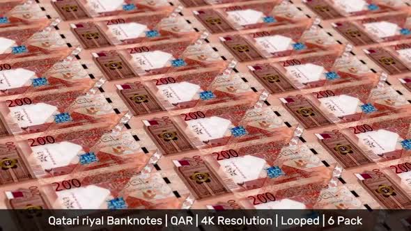 Qatar Banknotes Money / Qatari riyal / Currency QR / QAR / 6 Pack - 4K