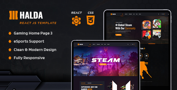 Halda - eSports and Gaming React JS Template