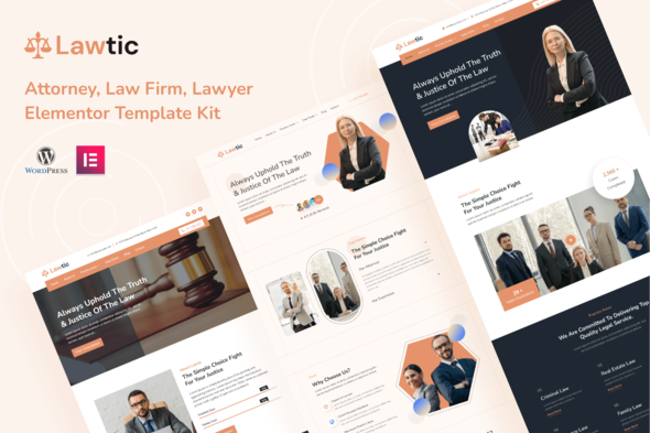 Lawtic - Lawyer Attorney & Law Firm Elementor Template Kit