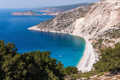 Aerial view of Myrtos beach on Kefalonia island - PhotoDune Item for Sale