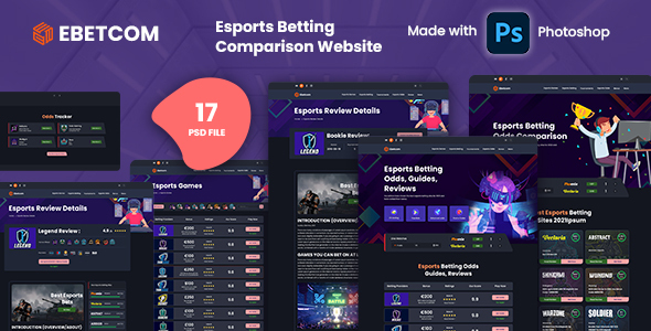 Ebetcom – Esports Betting Comparison Website PSD Template