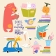 Set of Cute Cartoon Animals Reading Books - GraphicRiver Item for Sale