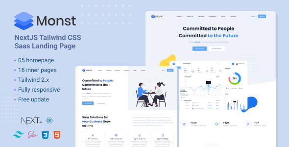 Monst - NextJS Tailwind CSS landing page