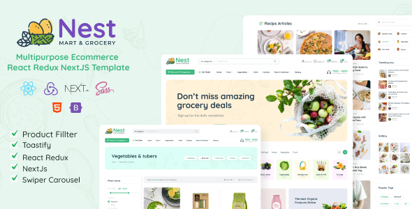 Nest- React Redux NextJS Multipurpose Ecommerce Template