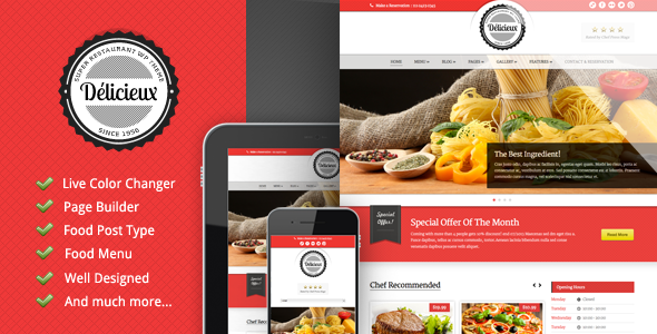 Delicious - Wordpress Theme Restaurant