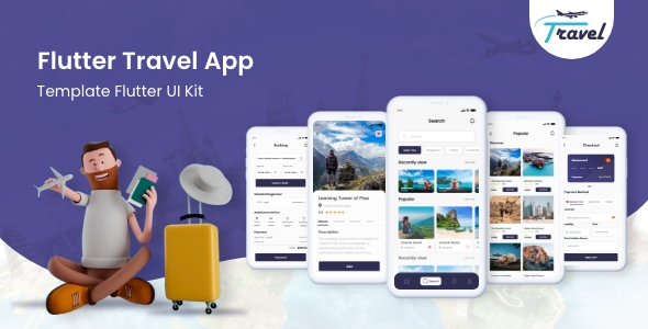 Flutter app ui -Travel app, Book your trip, Explore ride, Search, Payment or etc.