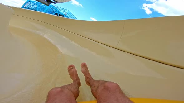 Movement on the roller coaster in the water park.