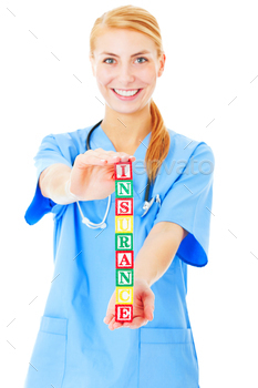 with insurance text on them over white background