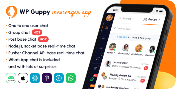 WP Guppy Messenger - React Native Messenger APP for WP Guppy