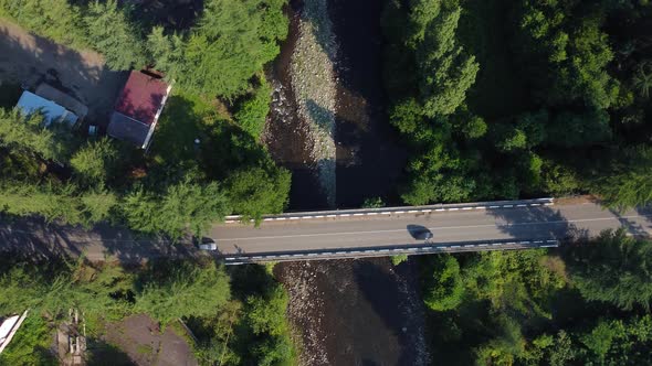 Cars In The Rural Bridge