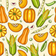 Seamless Pattern with Ripe pumpkins and Corn. - GraphicRiver Item for Sale