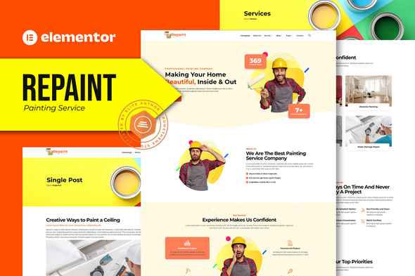 Repaint – Painting Company Service Elementor Template Kit