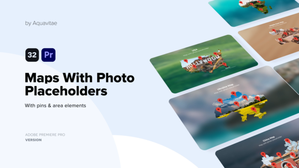 Animated Maps With Photo Placeholder l MOGRT for Premiere Pro