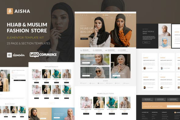 Aisha - Hijab & Muslim Wear Store Elementor Template Kit