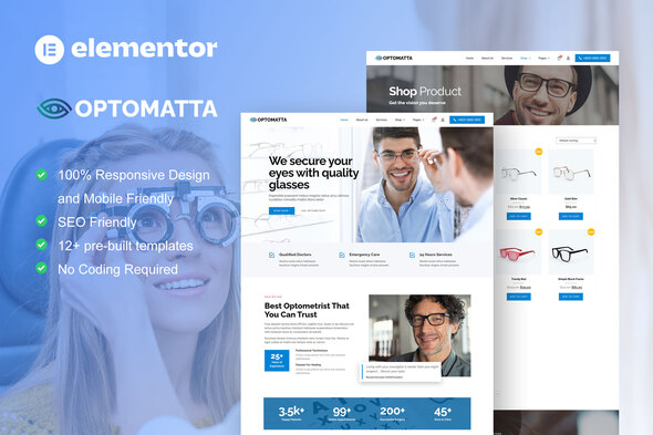 Optomatta - Optician & Optical Store Elementor Pro Template Kit