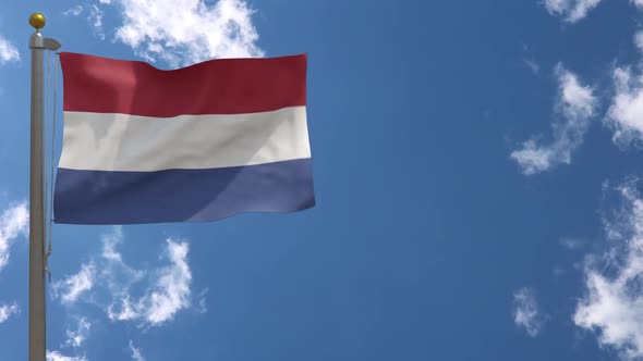 Netherlands Flag On Flagpole