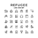 Set Line Icons of Refugee - GraphicRiver Item for Sale