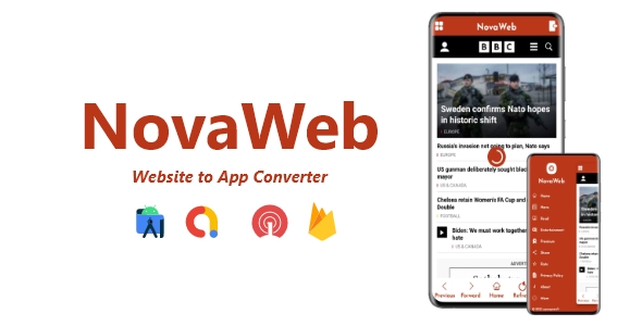 NovaWEB - Android WebView App | ADMOB, FIREBASE, ONESIGNAL