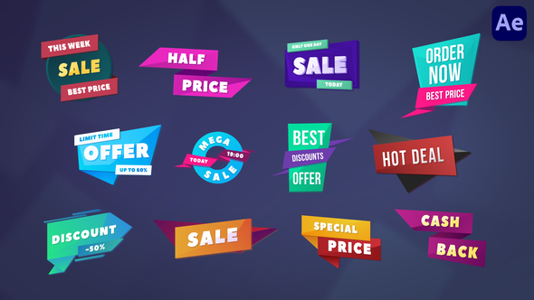 Sale Badges [After Effects] alt