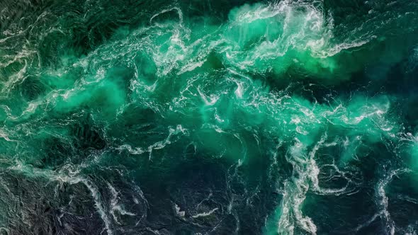 Waves of Water of the River and the Sea Meet Each Other During High Tide and Low Tide