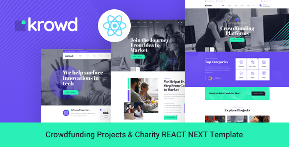 Krowd - Crowdfunding Projects & Charity React Next Template