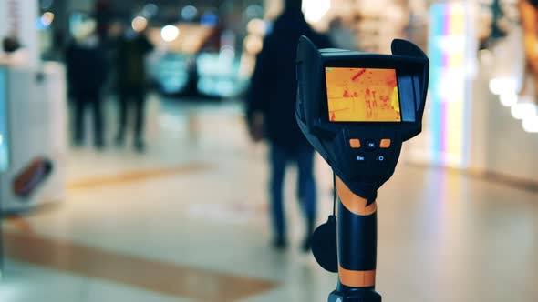 Thermographic Device Is Scanning a Public Place