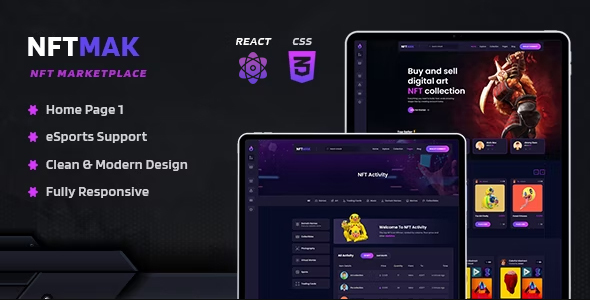NFTMAK - NFT Marketplace React JS Template