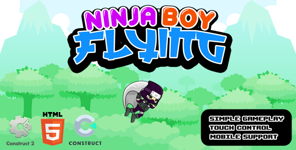 Ninja Boy Flying - Construct 2/3 Game